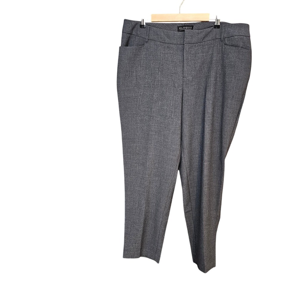 ELOQUII Women's Gray Stretch Dress Pants Size 18R Tailored Fit